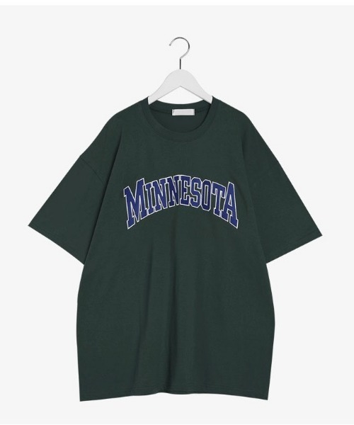 SONA（ソナ）の「SONYUNARA MINNESOTA配色刺繍ポイント半袖Ｔシャツ（Tシャツ/カットソー・レディース・ライトグレー/ブラック/ダークグリーン/パープル/ピンク/ブルー・FREE）」の15枚目の写真