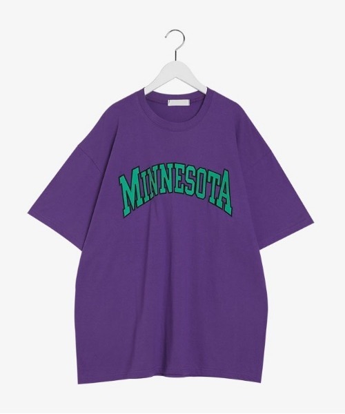 SONA（ソナ）の「SONYUNARA MINNESOTA配色刺繍ポイント半袖Ｔシャツ（Tシャツ/カットソー・レディース・ライトグレー/ブラック/ダークグリーン/パープル/ピンク/ブルー・FREE）」の10枚目の写真