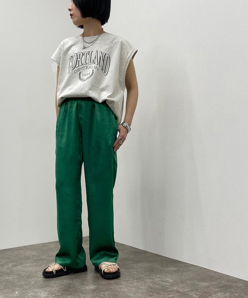 apres jour mignon(アプレジュールミニョン)の「カラーサテンイージーパンツ【ZOZOTOWN限定アイテム】(その他パンツ・レディース・グリーン/パープル/ブラック/ダークブルー・SMALL/X-LARGE/MEDIUM)」の15枚目の写真