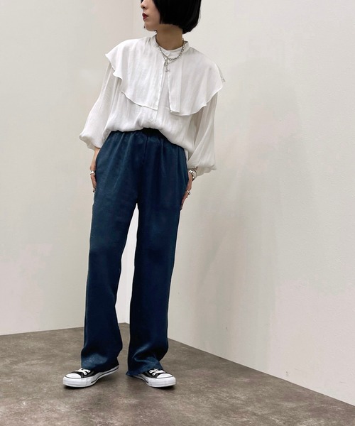 apres jour mignon(アプレジュールミニョン)の「カラーサテンイージーパンツ【ZOZOTOWN限定アイテム】(その他パンツ・レディース・グリーン/パープル/ブラック/ダークブルー・SMALL/X-LARGE/MEDIUM)」の21枚目の写真