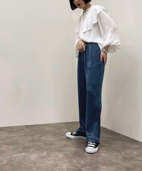 apres jour mignon(アプレジュールミニョン)の「カラーサテンイージーパンツ【ZOZOTOWN限定アイテム】(その他パンツ・レディース・グリーン/パープル/ブラック/ダークブルー・SMALL/X-LARGE/MEDIUM)」の22枚目の写真