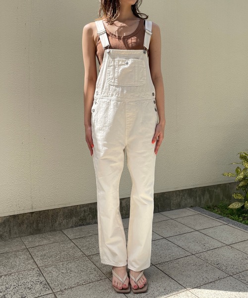 SOMETHING（サムシング）の「【SOMETHING/サムシング】テーパードサロペット（サロペット/オーバーオール・レディース・アイボリー/ブラック・S）」の3枚目の写真