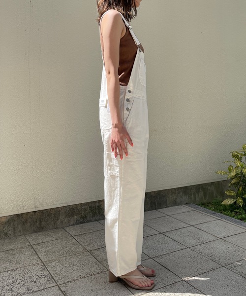 SOMETHING（サムシング）の「【SOMETHING/サムシング】テーパードサロペット（サロペット/オーバーオール・レディース・アイボリー/ブラック・S）」の4枚目の写真