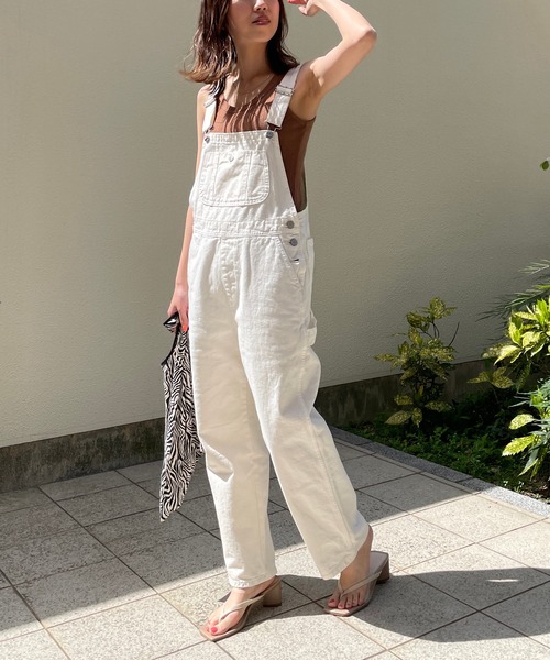 SOMETHING（サムシング）の「【SOMETHING/サムシング】テーパードサロペット（サロペット/オーバーオール・レディース・アイボリー/ブラック・S）」の13枚目の写真