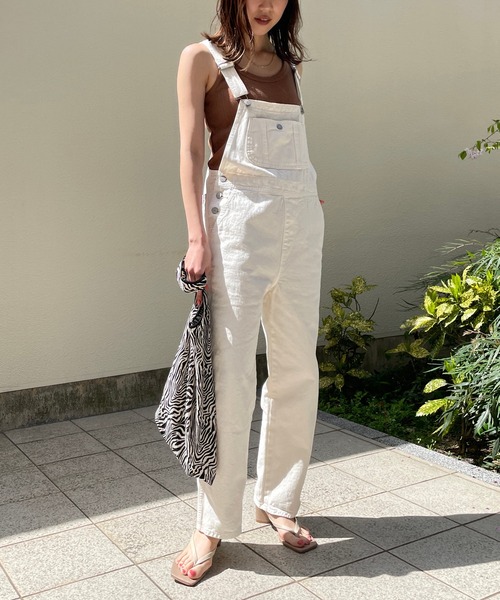 SOMETHING（サムシング）の「【SOMETHING/サムシング】テーパードサロペット（サロペット/オーバーオール・レディース・アイボリー/ブラック・S）」の14枚目の写真