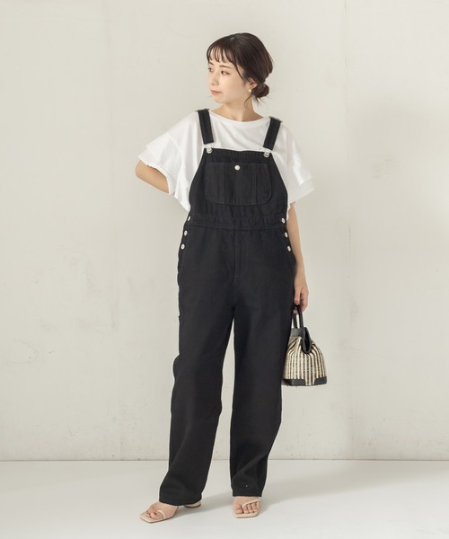 SOMETHING（サムシング）の「【SOMETHING/サムシング】テーパードサロペット（サロペット/オーバーオール・レディース・アイボリー/ブラック・S）」の20枚目の写真