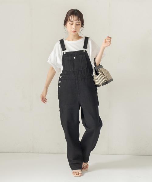 SOMETHING（サムシング）の「【SOMETHING/サムシング】テーパードサロペット（サロペット/オーバーオール・レディース・アイボリー/ブラック・S）」の21枚目の写真