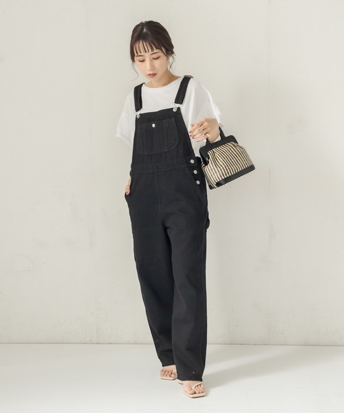 SOMETHING（サムシング）の「【SOMETHING/サムシング】テーパードサロペット（サロペット/オーバーオール・レディース・アイボリー/ブラック・S）」の22枚目の写真