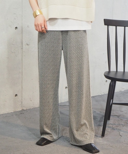 tiptop(ティップトップ)の「2021SS ラメ入りカットジャカードパンツ(その他パンツ・レディース・アイボリー/ブラック/ダークグレー・FREE)」の4枚目の写真
