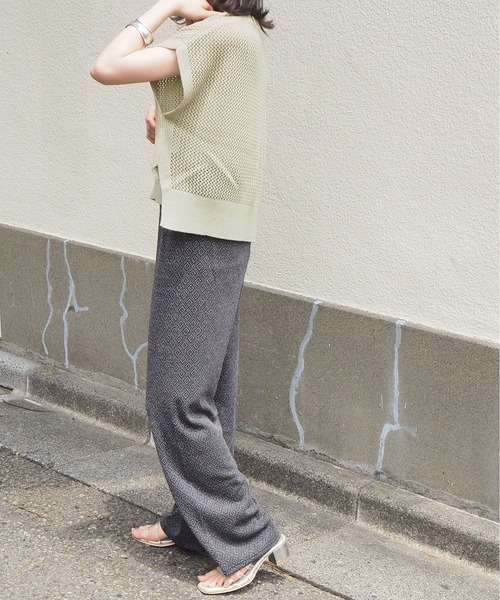 tiptop(ティップトップ)の「2021SS ラメ入りカットジャカードパンツ(その他パンツ・レディース・アイボリー/ブラック/ダークグレー・FREE)」の15枚目の写真