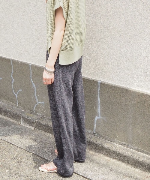 tiptop(ティップトップ)の「2021SS ラメ入りカットジャカードパンツ(その他パンツ・レディース・アイボリー/ブラック/ダークグレー・FREE)」の14枚目の写真
