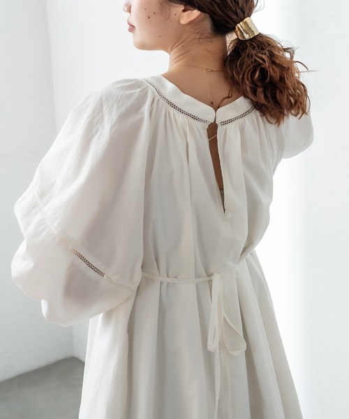 mystic（ミスティック）の「ハシゴレースワンピース（ワンピース・レディース・オフホワイト/ブラック/グリーン・1/2）」の12枚目の写真