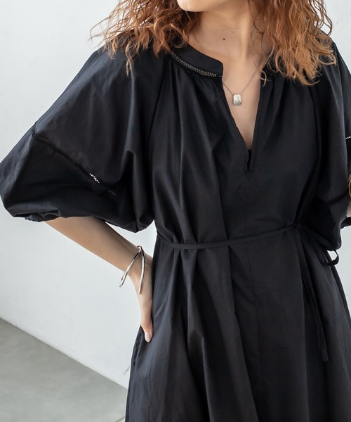 mystic（ミスティック）の「ハシゴレースワンピース（ワンピース・レディース・オフホワイト/ブラック/グリーン・1/2）」の16枚目の写真