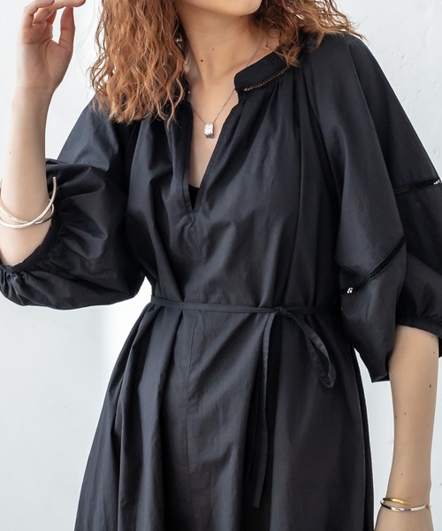 mystic（ミスティック）の「ハシゴレースワンピース（ワンピース・レディース・オフホワイト/ブラック/グリーン・1/2）」の17枚目の写真