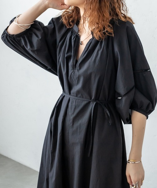 mystic（ミスティック）の「ハシゴレースワンピース（ワンピース・レディース・オフホワイト/ブラック/グリーン・1/2）」の18枚目の写真