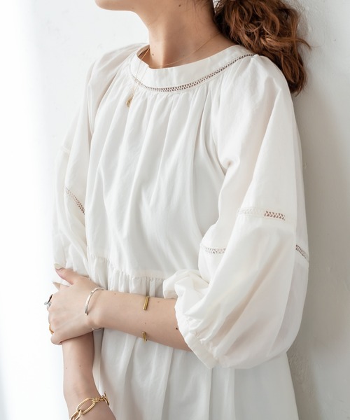 mystic（ミスティック）の「ハシゴレースワンピース（ワンピース・レディース・オフホワイト/ブラック/グリーン・1/2）」の20枚目の写真