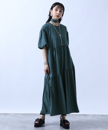 HARE | ボリュームスリーブティアードワンピ-ス(HARE)(シャツワンピース)