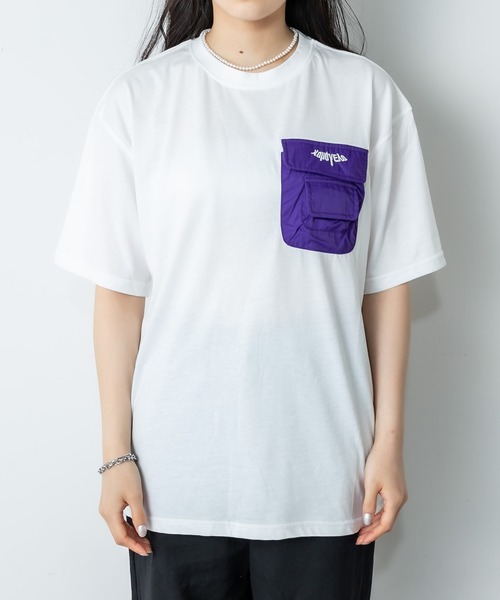 RASVOA（ラスボア）の「立体ポケットＴシャツ（Tシャツ/カットソー・レディース・パープル/グリーン・FREE）」の10枚目の写真