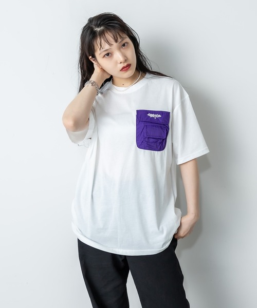 RASVOA（ラスボア）の「立体ポケットＴシャツ（Tシャツ/カットソー・レディース・パープル/グリーン・FREE）」の11枚目の写真