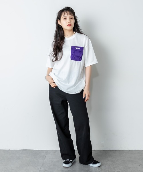 RASVOA（ラスボア）の「立体ポケットＴシャツ（Tシャツ/カットソー・レディース・パープル/グリーン・FREE）」の9枚目の写真