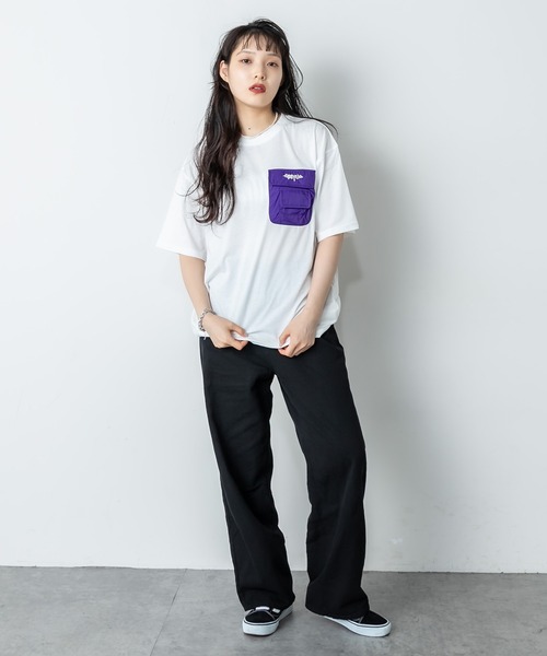 RASVOA（ラスボア）の「立体ポケットＴシャツ（Tシャツ/カットソー・レディース・パープル/グリーン・FREE）」の15枚目の写真
