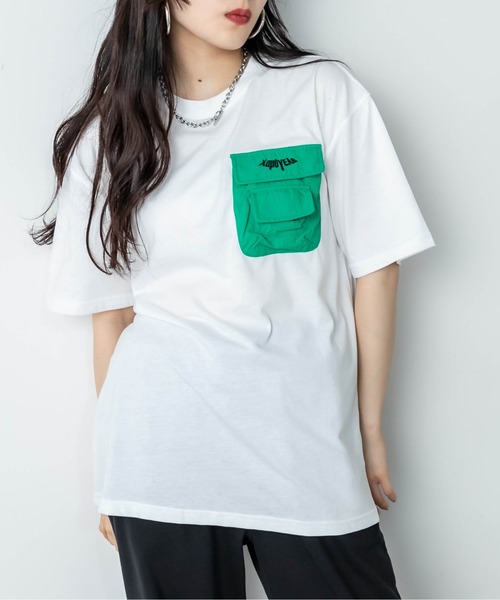 RASVOA（ラスボア）の「立体ポケットＴシャツ（Tシャツ/カットソー・レディース・パープル/グリーン・FREE）」の6枚目の写真