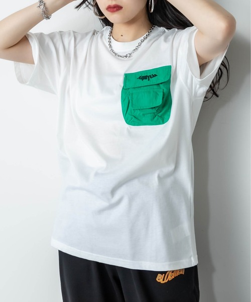 RASVOA（ラスボア）の「立体ポケットＴシャツ（Tシャツ/カットソー・レディース・パープル/グリーン・FREE）」の14枚目の写真