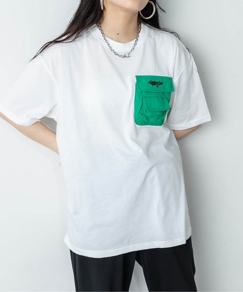 RASVOA（ラスボア）の「立体ポケットＴシャツ（Tシャツ/カットソー・レディース・パープル/グリーン・FREE）」の12枚目の写真