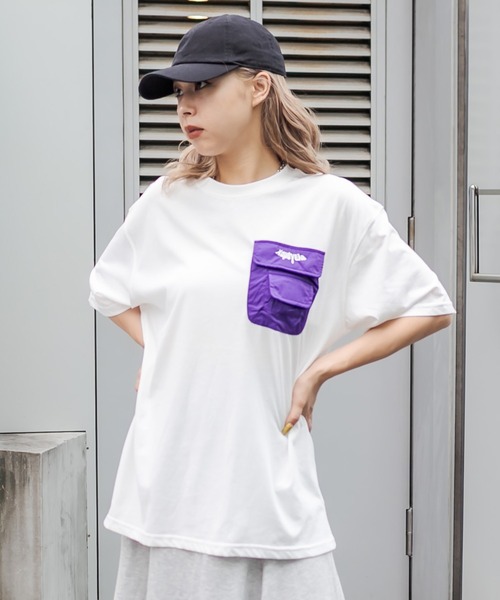 RASVOA（ラスボア）の「立体ポケットＴシャツ（Tシャツ/カットソー・レディース・パープル/グリーン・FREE）」の19枚目の写真