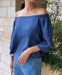StyleSea | レーヨンデニムオフショルトップス(シャツ/ブラウス)