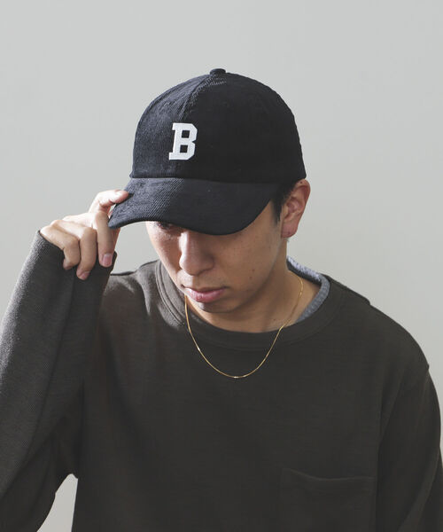 BEAMS HEART（ビームスハート）の「BEAMS HEART / フェルトロゴ コーデュロイキャップ（キャップ・メンズ・ブラック/ネイビー・ONE SIZE）」の2枚目の写真