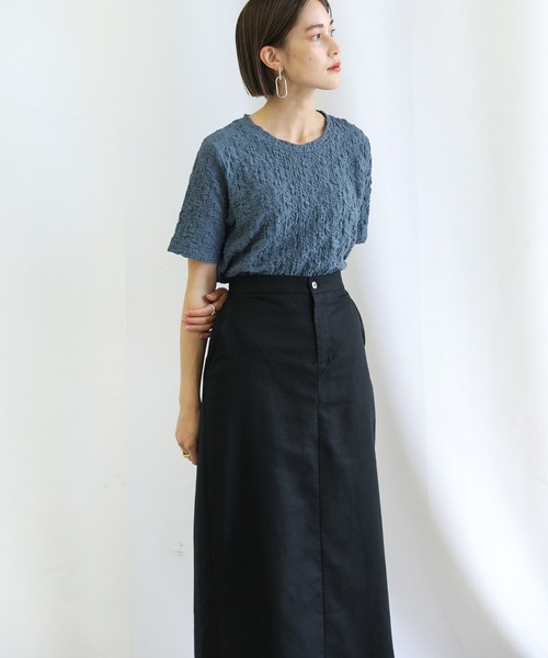 select MOCA(セレクトモカ)の「リネンノーカラージャケット&タイトスカートセットアップ(セットアップ・レディース・ホワイト/ブラック/ベージュ・SMALL/MEDIUM)」の4枚目の写真