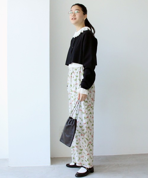 fig Ｌondon（フィグロンドン）の「cotton tulle　frill　BL（シャツ/ブラウス・レディース・ブラック/アイボリー・FREE）」の21枚目の写真