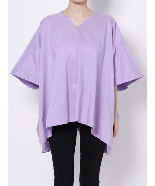 ELENDEEK（エレンディーク）の「スクエアポンチョブラウス（シャツ/ブラウス・レディース・オフホワイト/ブラック/ラベンダー・FREE）」の17枚目の写真