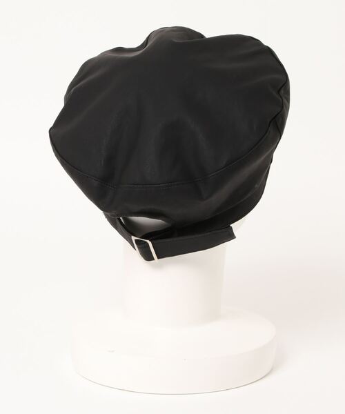 FREE'S MART(フリーズマート)の「マットPUベレー帽(ハンチング/ベレー帽・レディース・ブラウン/ブラック・フリ-)」の3枚目の写真