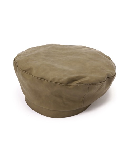 FREE'S MART(フリーズマート)の「マットPUベレー帽(ハンチング/ベレー帽・レディース・ブラウン/ブラック・フリ-)」の1枚目の写真