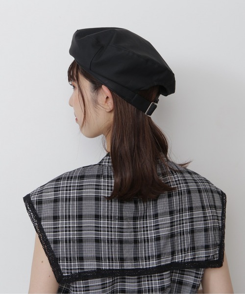 FREE'S MART(フリーズマート)の「マットPUベレー帽(ハンチング/ベレー帽・レディース・ブラウン/ブラック・フリ-)」の5枚目の写真