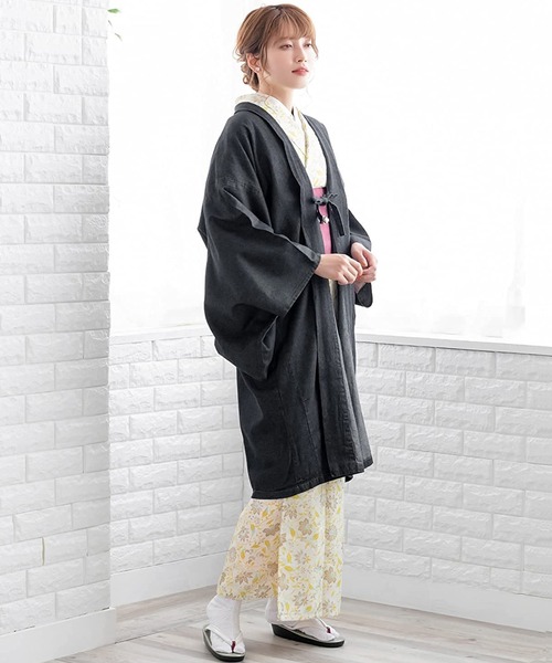 KYOETSU（キョウエツ）の「洗えるレディースデニム羽織（着物・レディース・ブルー/インディゴブルー/ブラック・L/M）」の9枚目の写真