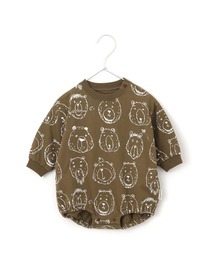 くま総柄ロンパース■70.80cm