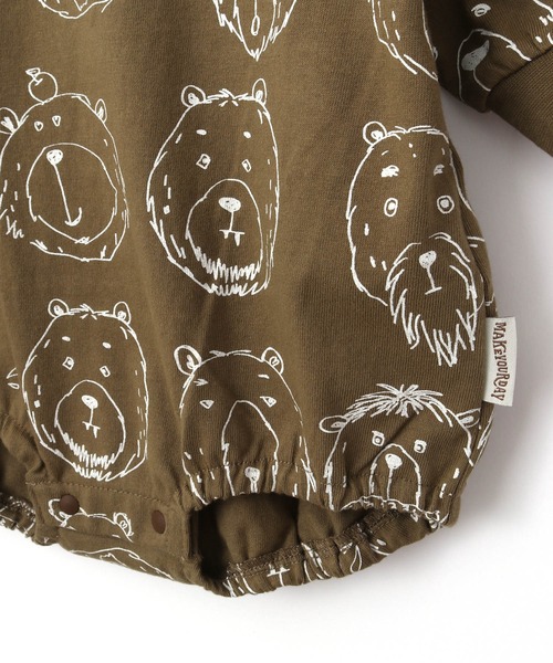 MAKE YOUR DAY(メイクユアデイ)の「くま総柄ロンパース■70.80cm(ロンパース・キッズ・キャメル/ブラウン・70/80)」の8枚目の写真