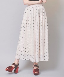 バックリボンドットフレアパンツ