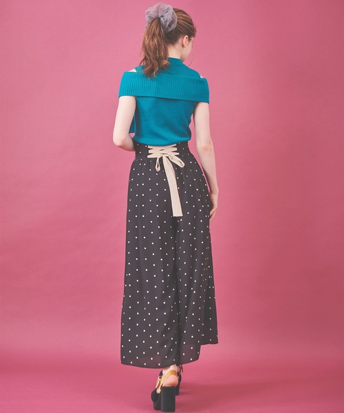 31 Sons de mode（トランテアン　ソン　ドゥ　モード）の「バックリボンドットフレアパンツ（その他パンツ・レディース・ブラック/ベージュ/ボルドー・38/36）」の6枚目の写真