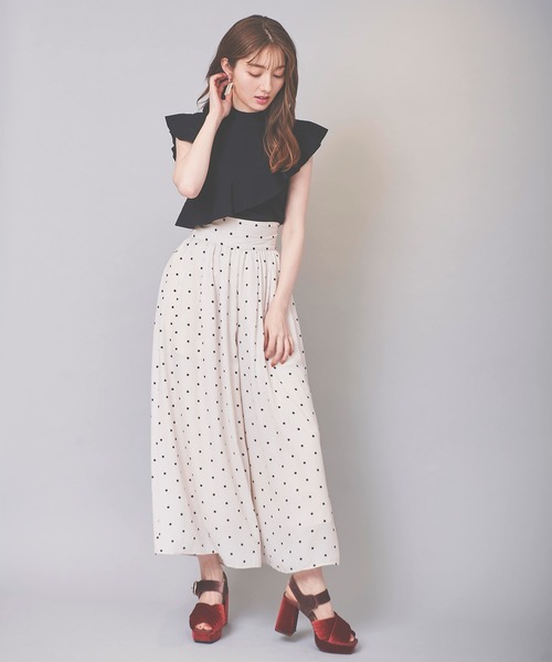 31 Sons de mode（トランテアン　ソン　ドゥ　モード）の「バックリボンドットフレアパンツ（その他パンツ・レディース・ブラック/ベージュ/ボルドー・38/36）」の19枚目の写真