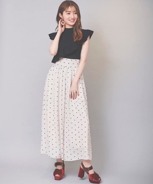 31 Sons de mode（トランテアン　ソン　ドゥ　モード）の「バックリボンドットフレアパンツ（その他パンツ・レディース・ブラック/ベージュ/ボルドー・38/36）」の20枚目の写真