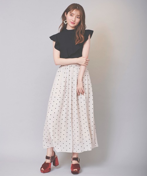 31 Sons de mode（トランテアン　ソン　ドゥ　モード）の「バックリボンドットフレアパンツ（その他パンツ・レディース・ブラック/ベージュ/ボルドー・38/36）」の21枚目の写真