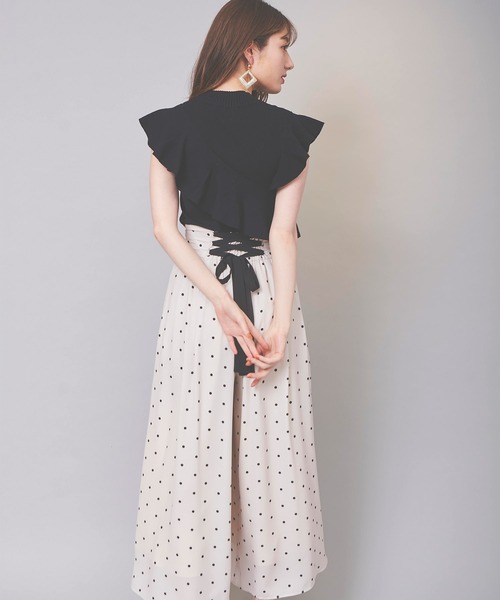 31 Sons de mode（トランテアン　ソン　ドゥ　モード）の「バックリボンドットフレアパンツ（その他パンツ・レディース・ブラック/ベージュ/ボルドー・38/36）」の22枚目の写真