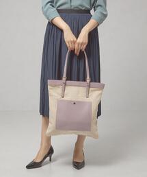 THE STATION STORE | ＜U chic&choc＞キャンバス×フェイクレザー タテトート バッグ(トートバッグ)