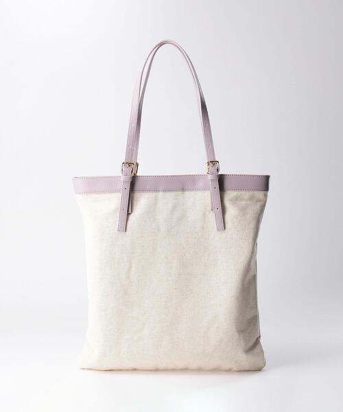 THE STATION STORE（ザ ステーション ストア）の「＜U chic&choc＞キャンバス×フェイクレザー タテトート バッグ（トートバッグ・レディース・ブラック/ベージュ/ライラック・FREE）」の7枚目の写真