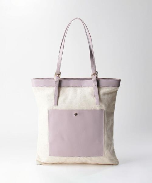 THE STATION STORE（ザ ステーション ストア）の「＜U chic&choc＞キャンバス×フェイクレザー タテトート バッグ（トートバッグ・レディース・ブラック/ベージュ/ライラック・FREE）」の14枚目の写真