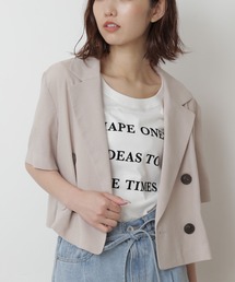 FREE'S MART | 【Sシリーズ対応】綿麻半袖ショート丈ジャケット(テーラードジャケット)